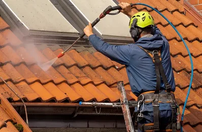 Démoussage et hydrofuge de toiture à Rillans